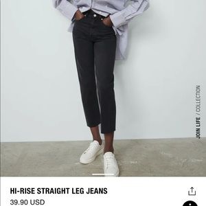 ZARA 100% cotton black denim jeans
